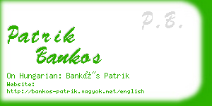 patrik bankos business card